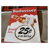 Large Budweiser Mirror & Tin Sign