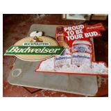 (2) Large Budweiser Tin Signs