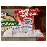 (2) Large Budweiser Tin Signs