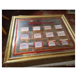 Large Framed Budweiser Label History Display