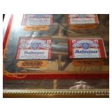 Large Framed Budweiser Label History Display