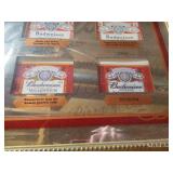 Large Framed Budweiser Label History Display