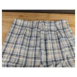 Blue Plaid Jacket & Skirt Set - Women