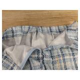 Blue Plaid Jacket & Skirt Set - Women