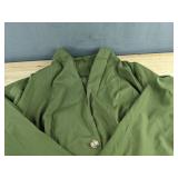 Dress & Jacket Set - Floor-Length Floral Dress & Olive Green Jacket - Women