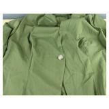 Dress & Jacket Set - Floor-Length Floral Dress & Olive Green Jacket - Women