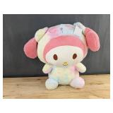 My Melody Rainbow Tie-Dye 15.7" Plush Toy with Blanket - Brand New *A