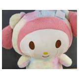 My Melody Rainbow Tie-Dye 15.7" Plush Toy with Blanket - Brand New *A
