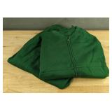 Sweat Suit - Green - Zip-Up Top & Elastic Waist Pants - Women