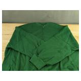 Sweat Suit - Green - Zip-Up Top & Elastic Waist Pants - Women