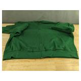 Sweat Suit - Green - Zip-Up Top & Elastic Waist Pants - Women