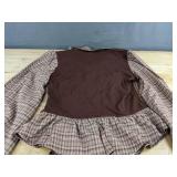 Brown Plaid Top with Vest - Women