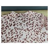Pink Leopard Print Floor Length Long Sleeve Dress - Belt Included - Women