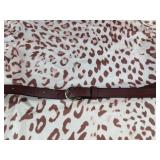 Pink Leopard Print Floor Length Long Sleeve Dress - Belt Included - Women
