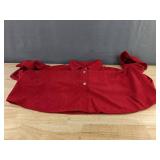 Red Corduroy Button-Up Top Women