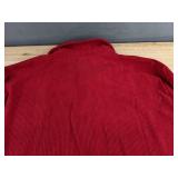 Red Corduroy Button-Up Top Women