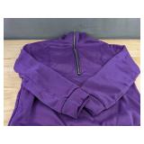 Jogging Set with Zip Front Top & Elastic Waist Pants Purple Women