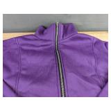 Jogging Set with Zip Front Top & Elastic Waist Pants Purple Women