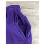 Jogging Set with Zip Front Top & Elastic Waist Pants Purple Women