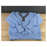 Light Blue U-Neck Sweater Women