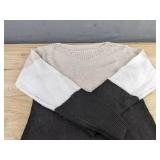 Beige & Black Color-Block Knit Sweater - Women