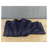 Blue & Black Skirt & Blazer Set - Women