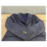 Blue & Black Skirt & Blazer Set - Women