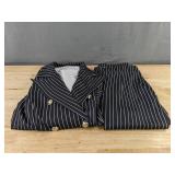 Jacket & Pants Set - Black & White Pinstripe Women