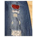 KYGABAK Patchwork Denim Jeans with Heart Patches - Women
