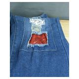 KYGABAK Patchwork Denim Jeans with Heart Patches - Women
