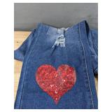 KYGABAK Patchwork Denim Jeans with Heart Patches - Women