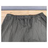 Pant Suit with Lace Top & Elastic Waist Pants - Dark Gray - Women