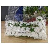 Wreath, 50 White Roses, & 18" Blue Bow - Brand New