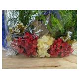 Wreath, 50 White Roses, & 18" Blue Bow - Brand New