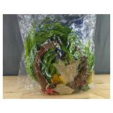 Wreath, 50 White Roses, & 18" Blue Bow - Brand New