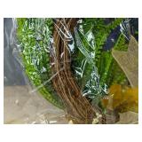 Wreath, 50 White Roses, & 18" Blue Bow - Brand New