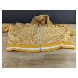Yellow Jogging Set Zip-Up Hoodie & Elastic Waist Bell-Bottom Pants Women