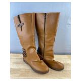 Brown Dress Boots - Side Zip & Buckle Women