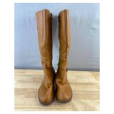 Brown Dress Boots - Side Zip & Buckle Women