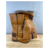 Brown Dress Boots - Side Zip & Buckle Women