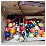 Pool Cue Rack and Full Set of Balls