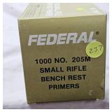 Federal Small Rifle "Bench Rest" Primers, 1000 Brick(205m)