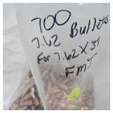 700 Rounds 7.62 Bullets FMJ for 7.62x39 Reloading
