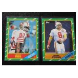 1986 Topps Jerry Rice & Steve Young Rookie Card Lot | 2 Rookie Cards *Mid Grade*
