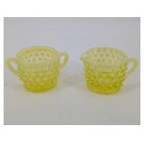 Bubble Texture Yellow Glass Cups - 2 Piece Set