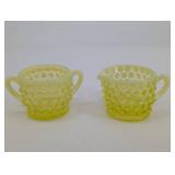 Bubble Texture Yellow Glass Cups - 2 Piece Set