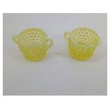 Bubble Texture Yellow Glass Cups - 2 Piece Set