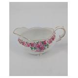 Gladstone Bone China Sugar Bowls - Made in England, Pink Rose Pattern, Gold Trim - Set of 2