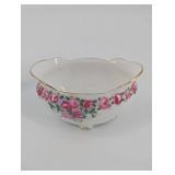 Gladstone Bone China Sugar Bowls - Made in England, Pink Rose Pattern, Gold Trim - Set of 2