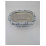 Blue and White Chinese Porcelain Hexagonal Planters - 2-Piece Set - Made in China